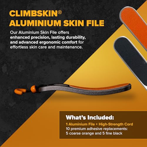 Climbskin Aluminium Skinfile - Precision Callus File for Hands and Fingers - Includes 10 Adhesive Refill Pads - Ideal for Climbing, Weightlifting, and Gymnastics