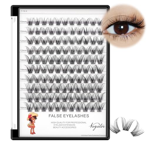 ¡æVAYATOR 4 Styles Wide Cluster D Curl 8-20mm Professional Makeup Individual Cluster Eyelashes Grafting Fake False Eyelashes Eyelash Extension Individual Eyelash (D#18mm)