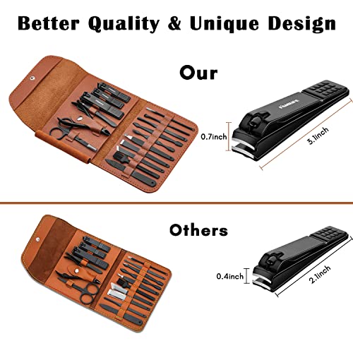 FAMILIFE Manicure Set Nail Clippers Pedicure Kit Manicure Kit Nail Clipper Set 16pcs Grooming Kit Brown and 11 in 1 Gift Set for Women and Men Nail Kit Manicure and Pedicure Set Nail Care Tools gifts
