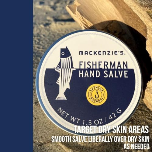 MacKenzie's Fisherman Hand Salve - Gifts for Men - Gifts for Fishermen - Travel Friendly - All Natural - Hand Repair - Hand Balm - Moisturizer - 1.5 Ounce Tin