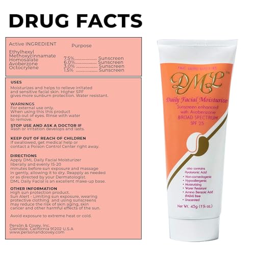 DML Facial Moisturizer SPF 25 1.50 oz (Pack of 4)