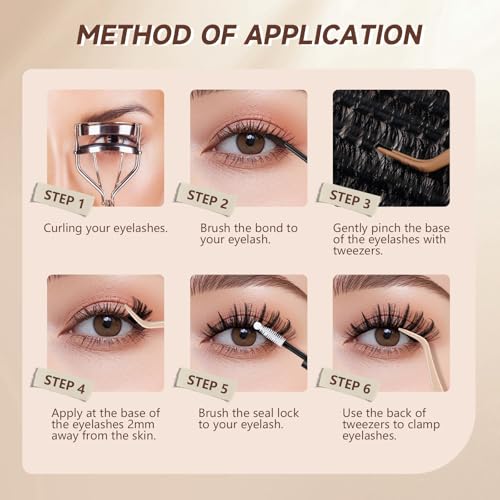 JMS&JMS Lash Clusters Kit 100D with Lash Spikes Eyelash Clusters with DIY Spikes 13-21MM Spiky Volume Cluster Eyelash Extensions Wispy Individual Lash Extensions Kit at Home (100D, 12-18mix Kit)