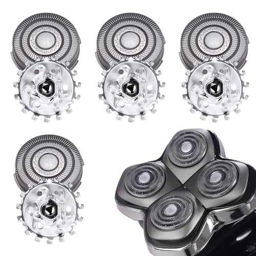 4pcs Shaver Replacement Blades for Skull Shaver Pitbull Boron PRO,Triple-ring Shaver Replacement Heads Compatible with Skull Shaver Pitbull Gold/Silver/Platinum/Diamond Pro Shaver and Palm Shaver