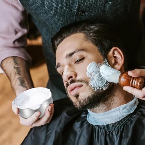 ARTIBETTER Shaving Bowl, Shave Bowl Stainless Steel, Shaving Soap Cup with Lid, 4 Inch UnbreakableShave Mug for Wet/Hot Shave (Silver)