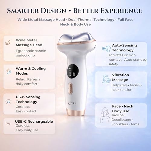 7-in-1 Electric Gua Sha Hot & Cold Face & Neck Massager with Red Light Therapy, Microcurrent EMS Facial Device, Vibration, LED Skin Tightening Tool for Anti-Aging & Fine Lines Reduction