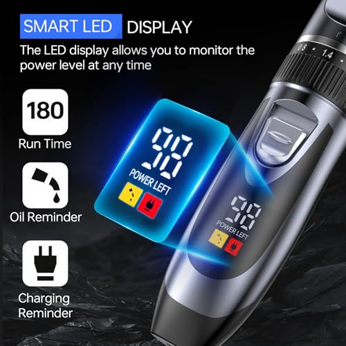 Hair Clippers & Beard Trimmer Grooming Kit for Men£¬Professional Hair Cutting kit,Electric Cordless Rechargeable Hair Trimmer with LED Display for Home Personal Hair Grooming, Gifts for Men