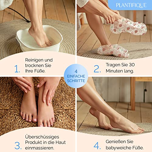 PLANTIFIQUE Hydrating Foot Mask for Dry & Cracked Feet - NOT Peeling - 4 Pack and Foot Peel Mask with Vitamins 2 Pack