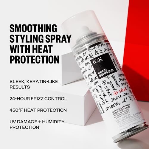 IGK Good Behavior 4-in-1 Prep Spray + Expensive Clear Gloss Top Coat | Shine + Strengthen + Smooth | Vegan + Cruelty Free | 7 oz + 4.2 oz