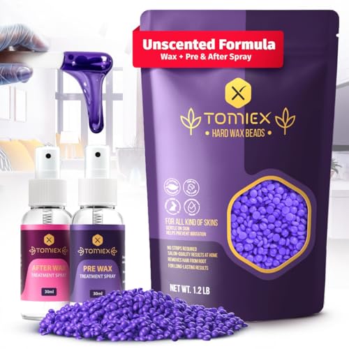 Wax Beads 19.2oz (1.2lb) ? Hair Removal Kit with Pre & Post Wax Spray + 10 Spatulas ? No Strip Needed ? Gentle Formula for Sensitive Skin ? For Face, Legs, Brazilian, Bikini & Body
