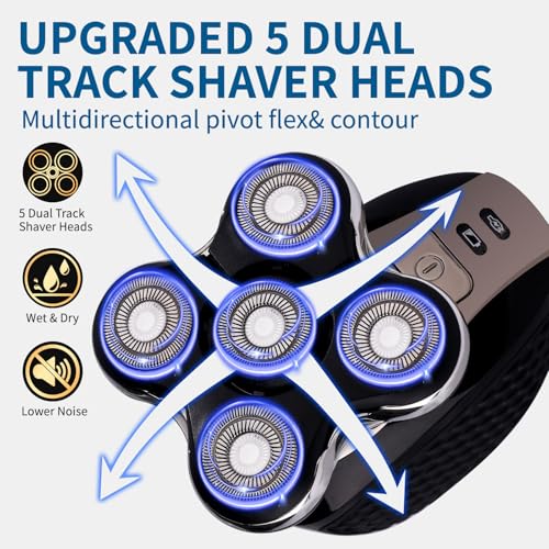 1 Pack Shaver Replacment Heads Compatible with Remington Balder Pro Head Shaver XR7000,XR1500,XR1501,5 Dual Track Precision Replacement Blades for Bald Men,with 1PC Cleaning Brush