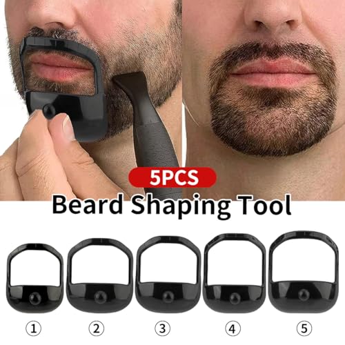 5 PCS Beard Shaper Set for Men - Goatee Shaper, Beard Lineup Tool, Beard Template & Stencil, Versatile Face Hair Styling Tool