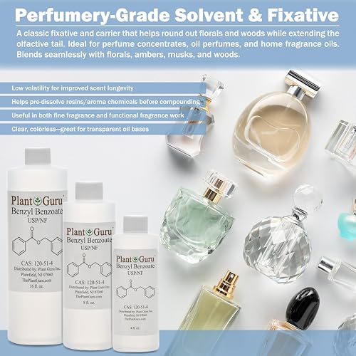 Benzyl Benzoate USP Grade Liquid 16 fl. oz. - Great for Fragrance/Aroma Compounds, Cosmetics, Hair & Scalp Products.