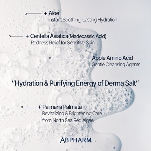 Derma Salt Foaming Cleanser, Gentle cleansing, Sooting, Hydration, Sebum Control, Suitable for sensitive skin, Vegan, Korea No.1 Derma Salt Formula, Aloevera, Skin-friendly ingredients