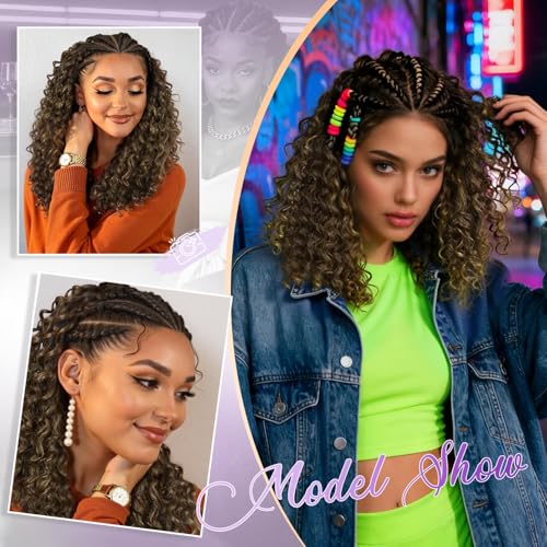 WIGNEE 13x4 Lace Front Wig Cornrows Braided Wigs For Women Short Afro Curly Wig Braiding Hair HD Lace Frontal Wig With Baby Hair Lightweight Hand Braid Synthetic Hair£¨R6/12/27£¬16 Inch£©