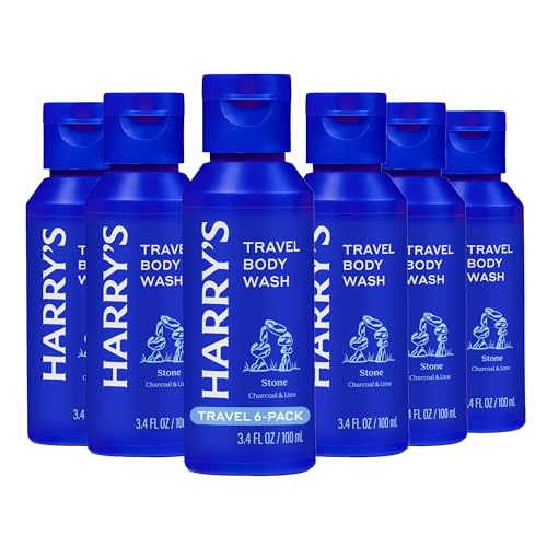 Harry's Travel Size Men's Body Wash - Stone - (6 Pack) 3.4 fl oz - TSA Approved for Travel - Shower Gel for Men - No Parabens, Sulfates, or Dyes