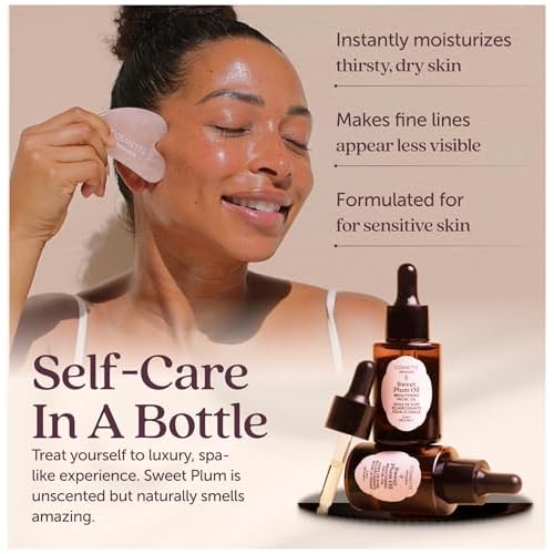 Sweet Plum Vitamin C & 4% Squalane Face Serum | Skin Brightening Dark Spot Corrector, Anti-Aging & Hydrating Oil - Evens Tone, Enhances Glow & Moisturizes | 1 Fl Oz