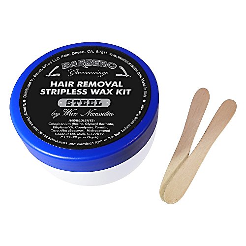 Waxness Barbero Steel Hard Wax Beads, Microwavable Wax Kit 8.45 oz (240 g) ? Stripless Hard Wax for Men¡¯s Grooming, Effective on Coarse Hair, Smooth Application, Professional Use ? Made in Italy