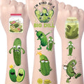 Pickle Temporary Tattoos Decorations - 200+ Funny Pickle Temporary Tattoos Stickers Pickle Themed Green Fruit Vegetable Birthday Party Decorations Supplies