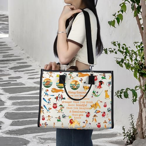 LEVLO Lion Cosmetic Make Up Bag Cartoon Lion Fans Gift You Are Braver Stronger Smarter Than You Think Cartoon Animal Zipper Pouch Bag