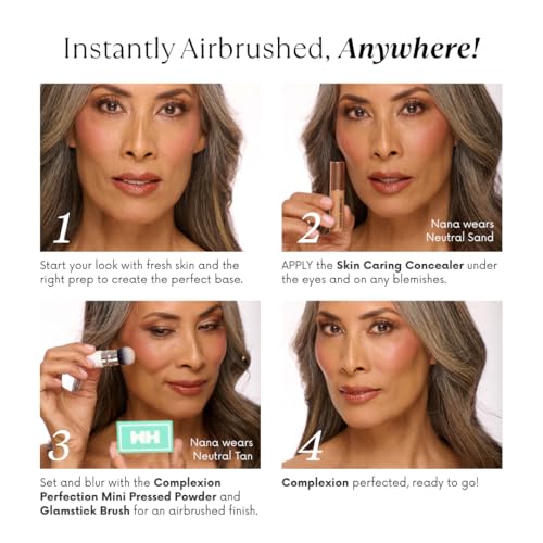 Travel Size Mini Pressed Powder - Haute Minute Makeup Complexion Perfection Mini Powder - Perfect For Travel or Your Purse! (Neutral Fair)