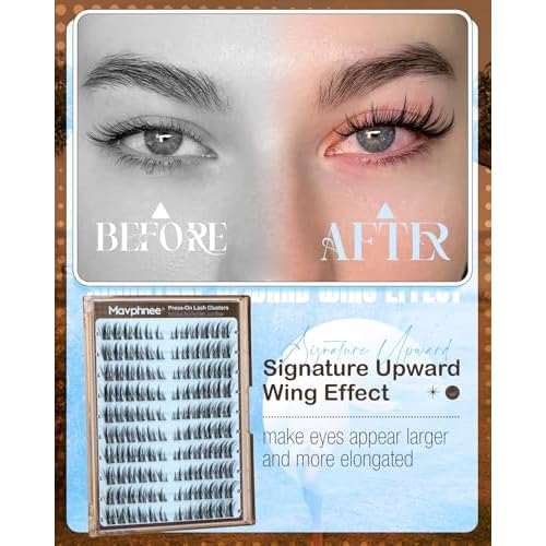 Pre-Glued Lash Clusters Self Adhesive Lashes Cat Eye Fluffy Eyelash Clusters Pre-Mapped Fairy Individual Lashes CC-Curly Wispy Cluster Eyelash Extensions Anime Spiky Cluster Lashes Press on Lashes