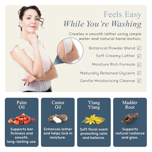 Switch2Pure Nourishing Soap Bar for Sensitive Skin with Jojoba, Avocado & Rose Hips | Clay & Herbal Infused Organic Bar Soap for Radiant Skin Full Size 4 Oz