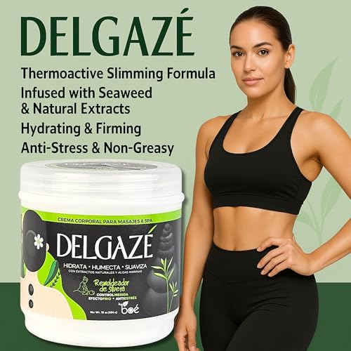 Delgaz? Thermoactive Massage Cream & Spa with Seaweed & Natural Extracts ? Anti-Stress, Hydrating & Firming Massage Cream for Spa & Home Use ? 16 oz