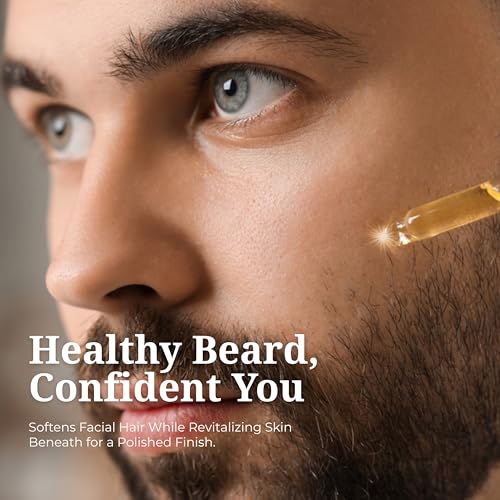 Beard Care Set with Beard Oil & Exfoliating Bar Soap for Men ? Prickly Pear & Argan Blend, Beard Oil for Men, Beard Wash Bar, Beard Moisturizer & Softener, Gifts for Him