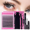DIY Lash Extension Kit Faux Mink 120pcs Lash Clusters Eyelash Extension Kit with Mascara Brush Bond and Seal Lash Glue Remover for DIY Lash Extensions (10mm-16mm)