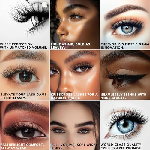 DIY False Eyelashes, Lash Clusters, Lengthening Wisps 9mm-16mm Contact Lens Friendly, Easy to Apply, Reusable Strip Lashes (E5-280, 16mm) Thickness 0.03mm Lash Clusters