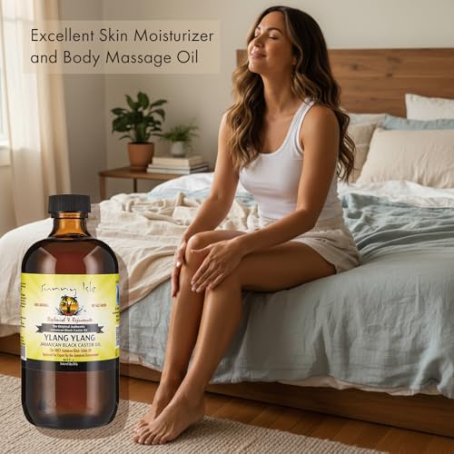 Sunny Isle Ylang Ylang Jamaican Black Castor Oil - Moisturizing Hair, Scalp & Skin Care - 8 oz