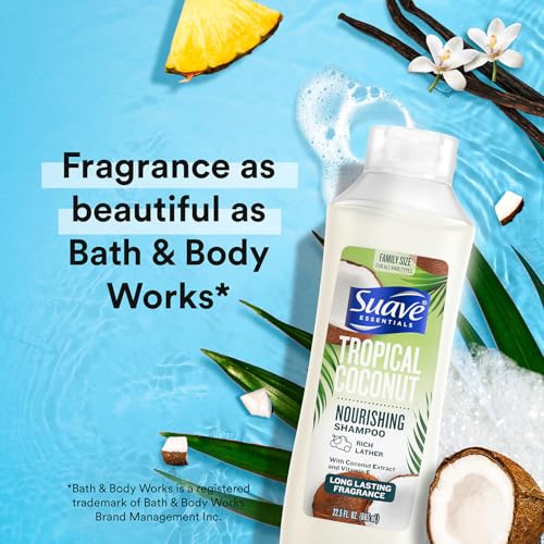 Suave Tropical Coconut Shampoo, Family-Size ? Nourishing Formula for Dry Hair with Coconut Extract & Vitamin E, 22.5 Oz