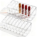 2 Pcs Rollerball Perfume Organizer, 24 Spaces Acrylic Perfume Storage Holder, Clear Beauty Scent Holder, Makeup Display Case Organizer for Lipstick Lip Glosses Brushes Perfumes Sample Mascara