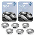 Upgraded SH30/52 Replacment Blades for Series 1000, 2000, 3000 and PTxxx series Razors, Dual-Ring Precision Shaving Heads with Titanium Coating, 6Pack.