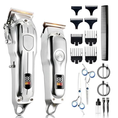 Mensure Hair Clippers for Men, Home Haircut Kit with Scissors, Comb & Guide Combs, Cordless Hair Trimmer Set for Family Use