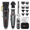 HIENA PRO Professional Hair Clippers for Men, Electric Hair Clipper Set for Barber Kit £¬Hair Clipper and Trimmer Set£¬Full Barber Clipper Set with LED Display Gifts Mens (Silver)