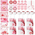 48 Pcs Galentine's Day Gifts Set Include Hairpin, Hair Scrunchies, Mug, Makeup Bags, Cards, Makeup Puff, Clear Gift Bag, Mirrors for Women Galentines Day Party Favors Bestie Valentine Friend