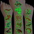 96PCS Reptile Animal Safari Jungle Lizard Pre-Cut Luminous Glow in the dark Temporary Tattoos for Kids | Super Cute Theme Birthday Party Favors Supplies Decorations, Fake Tattoos Gifts for Boys Girls