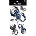 1 Sheet Blue Black scorpion Animal Waterproof Temporary Tattoos Body Arm Art Sticker Fake Tattoo Sexy Make up Body Art for Men Women