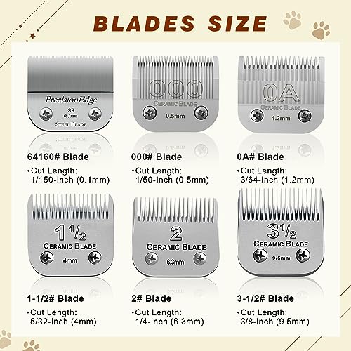 3-1/2# Professional Detachable Replacement Ceramic Blades. Compatible with Oster Classic 76/Power Pro/Power-Teq/Star-Teq Clipper. Compatible with Ainds Clippers. Size: 3/8" Cut Length.