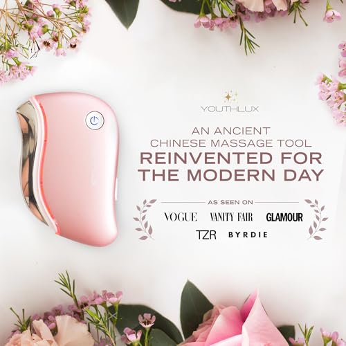ProSculpt Heated Gua Sha Facial Massager ? Electric Guasha Tool for Face Sculpting, Relaxation & Skincare | Soothing Vibration Facial Massage Tool with Contoured Design (Rose Gold)