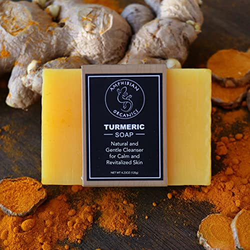 Turmeric Soap - All Natural Gentle Cleanser for All Skin Types. No Stain Face & Body Cleanser for Men, Women & Teens.