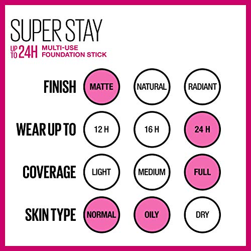 Maybelline New York Super Stay Foundation Stick for Normal To Oily Skin, Espresso, 0.25 Ounce