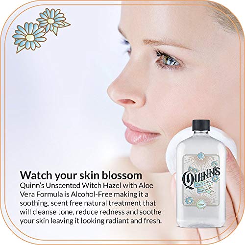 Quinn's Alcohol Free Unscented Witch Hazel with Aloe Vera 16oz & Quinn¡¯s Alcohol Free Lavender Water-Natural Pillow Spray and Facial Body Mist 8oz