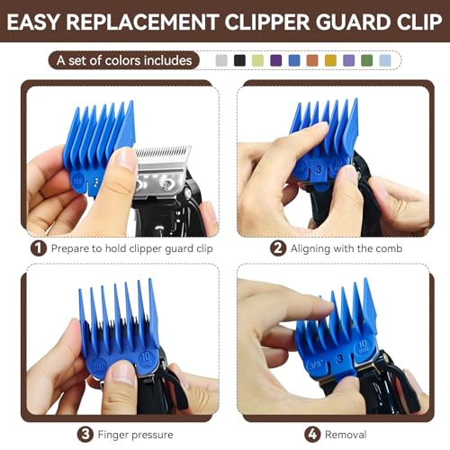 Professional for Wahl Clipper Guards Cutting Guides Set, 10Pack Hair Clipper Guards Set Compatible with Most Wahl Clippers, Cutting Lengths from 1/16" to 1" (1.5mm to 25mm)