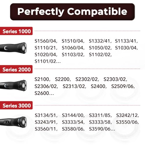 8 Pcs SH30/52 Replacement Heads Compatible with Norelco Shaver Series 1000, 2000, 3000, Dual-Ring Blade Precision