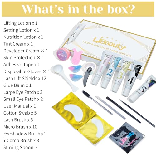 Lash Lift and Color Kit, Brow Lamination Kit with Color, DIY Eyelash Perm Curling for Voluminous Lashes and Brows, Home and Salon Use ? Libeauty