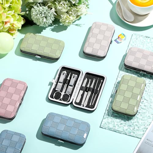 24 Sets Manicure Pedicure Bulk Gifts Professional Nail Care Gifts, Travel Nail Clippers Kit 8 in 1 Stainless Steel Pedicure Set with Case Portable Grooming Kits for Women Men(Fresh)