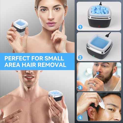 Nose Wax Kit - Portable Ear Nose Hair Waxing Kit for Men and Women with 100g £×ax, 20 Applicators, 30 Nose Hair Sticks, 10 Mustache & 10 Ear Protectors, Wax Warmer Kit for Hair Removal