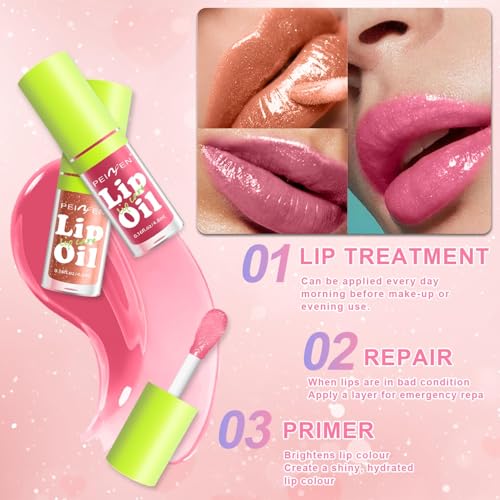 2025NEW-6 Colors Lip Tint Stain Set,Moisturizing and Hydrating Lip Gloss Pack, Non-sticky Fat Oil Lipgloss,Clear Lip Gloss and Glow Lip Oil for Woman£¨02#£©
